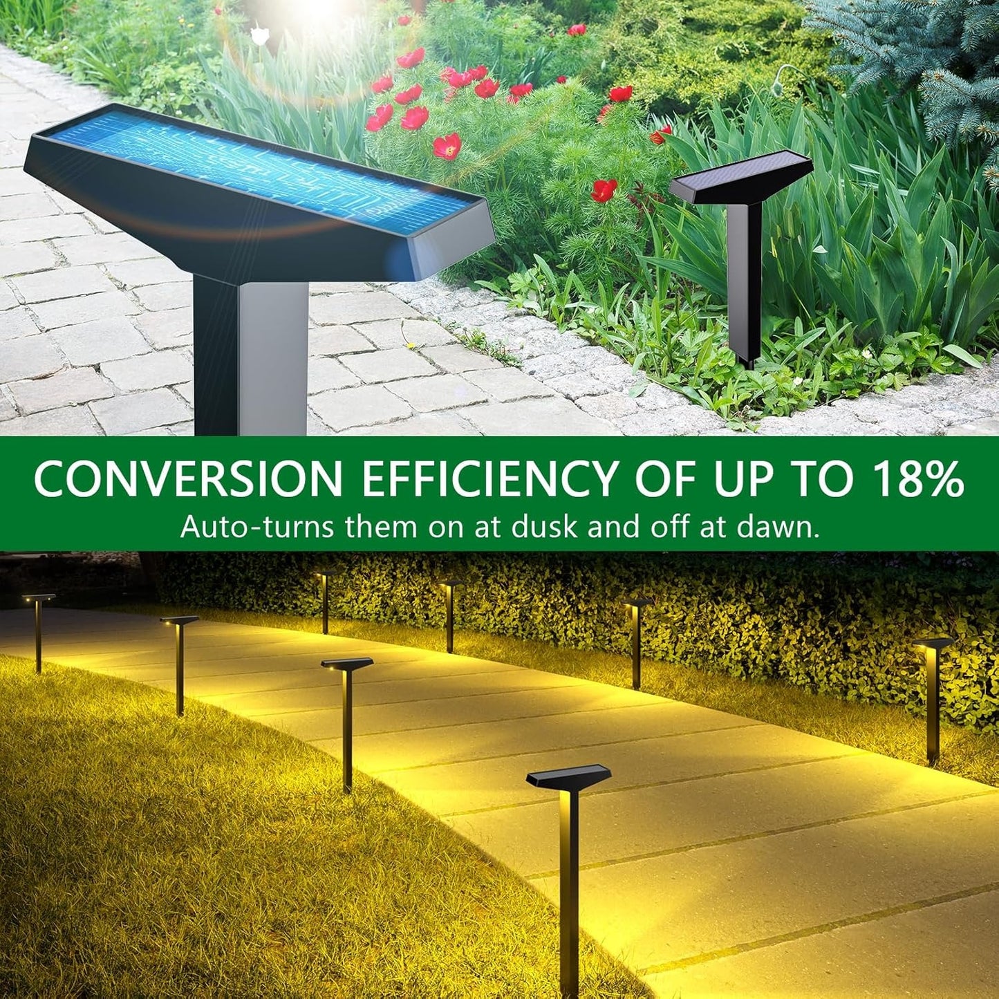 GATXLTE Solar Pathway Lights Outdoor Solar Lights IP65 Waterproof Garden Lights Solar Lamp Outdoor Landscape Lamps for Lawn