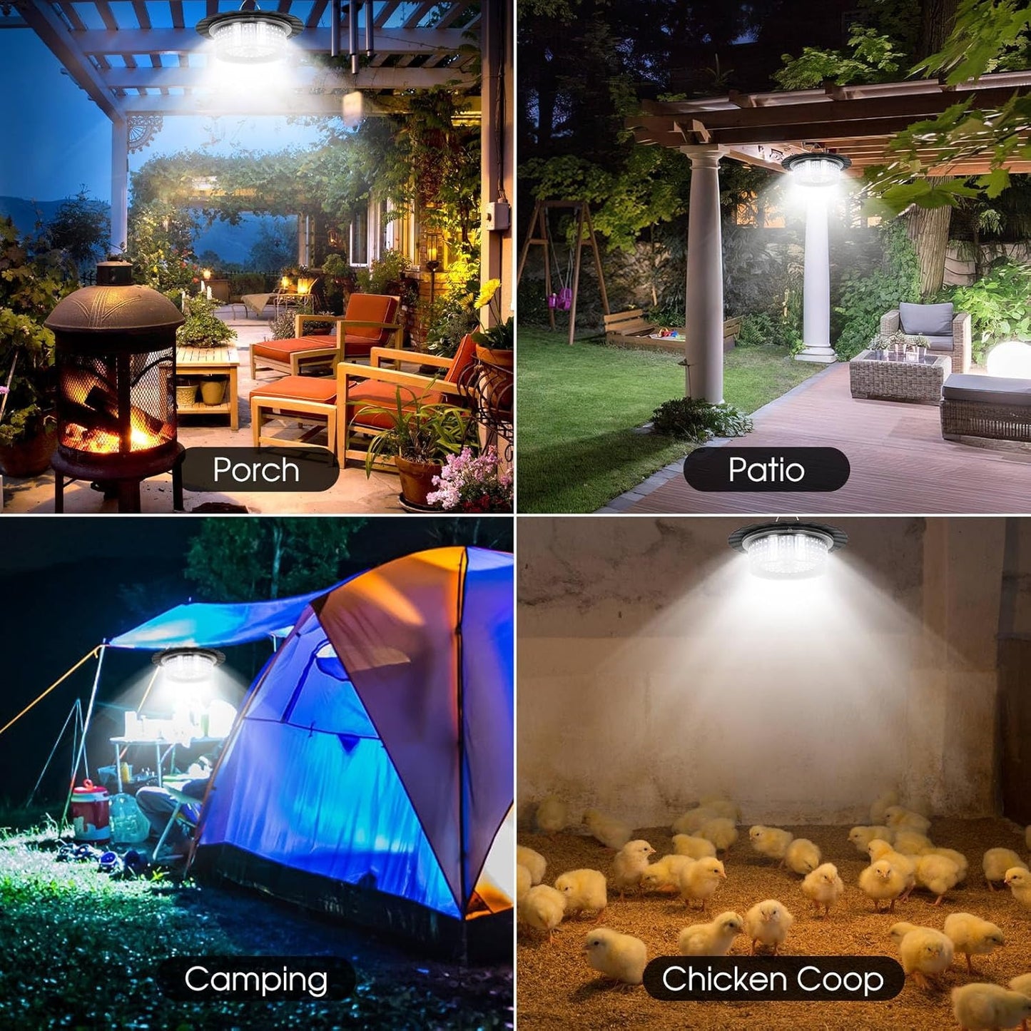 GATXLTE Solar Shed Light with Remote Control Solar Pendant Light Outdoor 360° Lighting IP65 Waterproof Outdoor Lights with Motion Sensor